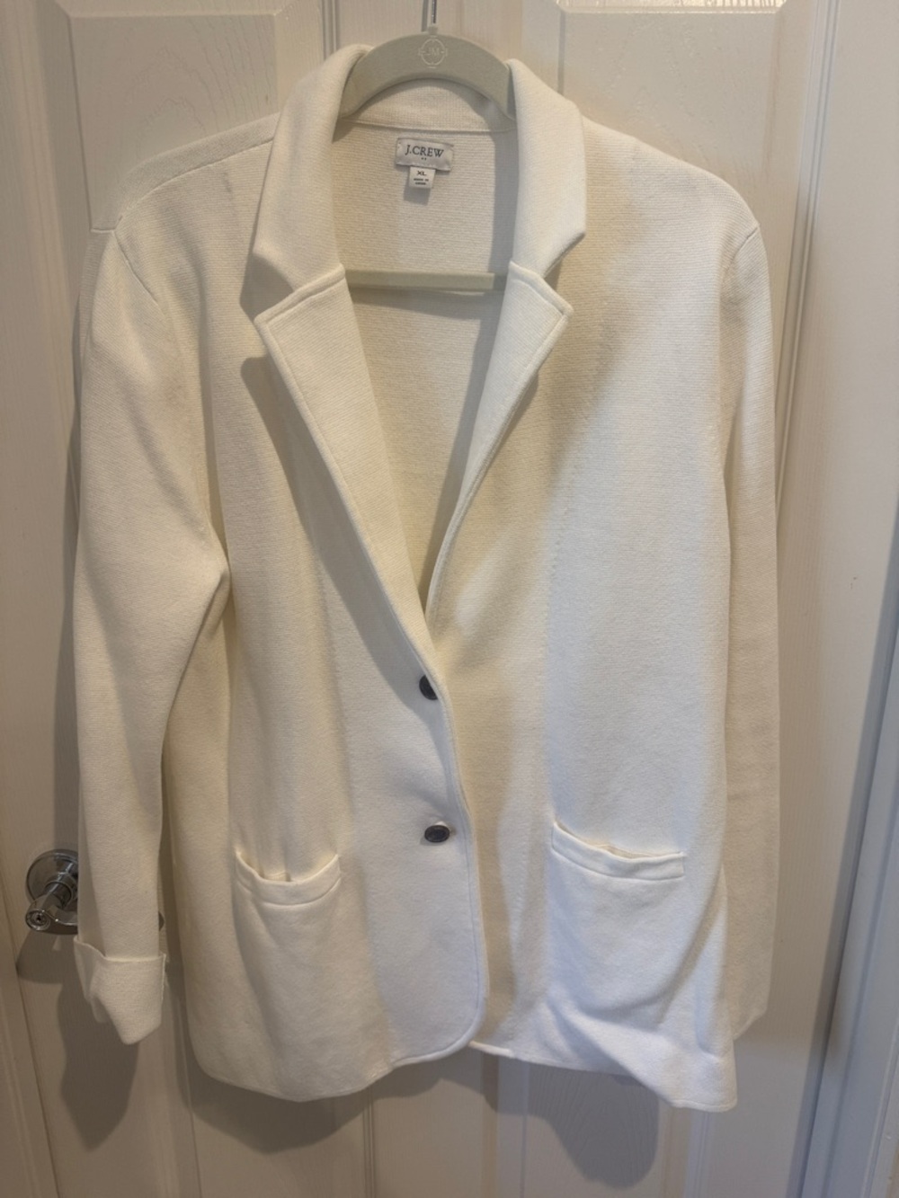 J. Crew Factory Women's Off-White Knit Blazer - XL